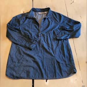 Women's Denim tunic shirt pullover long sleeve XL